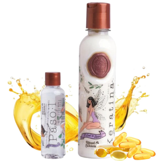 RITUAL BOTANICO Keratina Organica 250 ML - 12 Aceites Naturales y Aminoácidos que aportan brillo, sedosidad y nutrición. Keratina para alisar el pelo entre 4-6 meses. Con Argán, Té Verde, Karité,