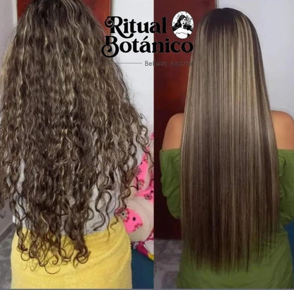 RITUAL BOTANICO Keratina Organica 250 ML - 12 Aceites Naturales y Aminoácidos que aportan brillo, sedosidad y nutrición. Keratina para alisar el pelo entre 4-6 meses. Con Argán, Té Verde, Karité,