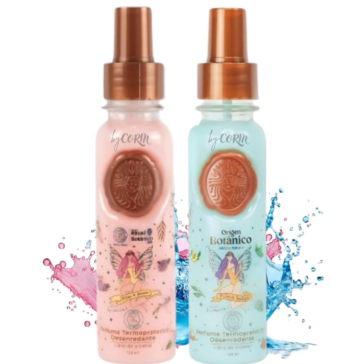 Hair Perfume - DUO Protector Termico para Cabello, Desenredante y Control Frizz Con Feromonas, Protección Solar - Ritual Seducción y Ritual Tentación Floral y Frutal 120ML - Leave in Conditioner Spray