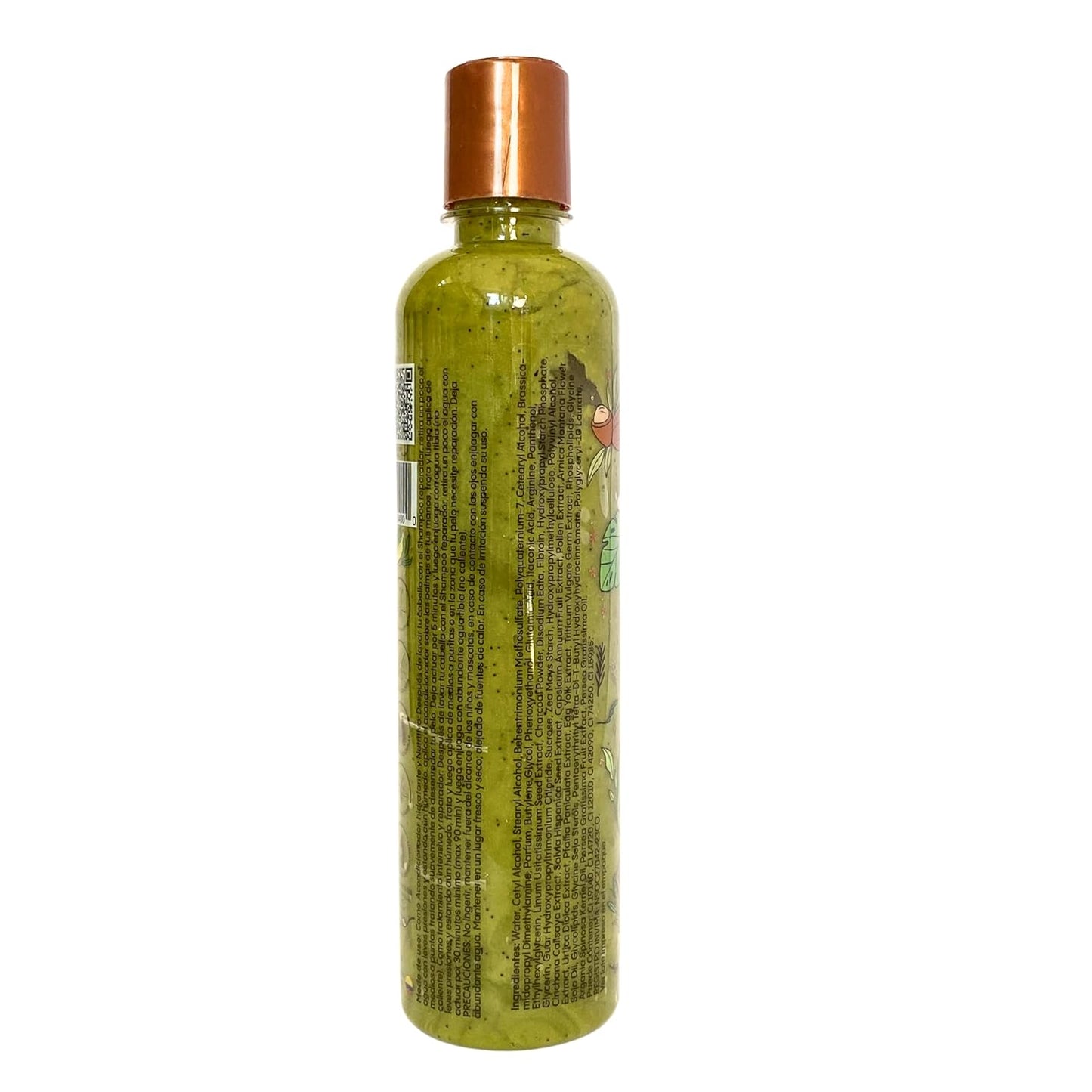 Tratamiento Natural Intensivo Plex con Banana, Aguacate y Argan,Sin Dimethicone ni silicon 400 ml., green