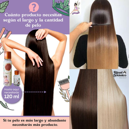RITUAL BOTANICO Keratina Organica 250 ML - 12 Aceites Naturales y Aminoácidos que aportan brillo, sedosidad y nutrición. Keratina para alisar el pelo entre 4-6 meses. Con Argán, Té Verde, Karité,