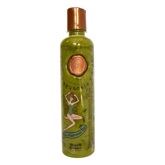 Tratamiento Natural Intensivo Plex con Banana, Aguacate y Argan,Sin Dimethicone ni silicon 400 ml., green