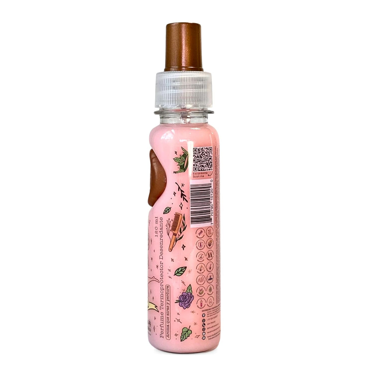 Perfume Termoprotector para Cabello, Sin Alcohol, Antifrizz, Desenredante, Proteccion solar, Con Feromonas, Aroma Seductor Frutal y Floral, Todo Tipo de Cabello 120ml, Pink
